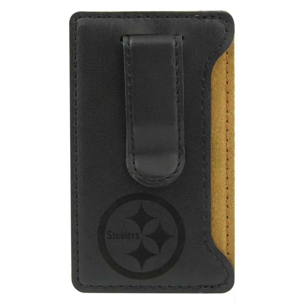 NFL Pittsburgh Steelers Leather Stick-on Wallet Money Clip For Phones